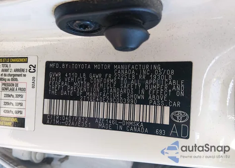 2009 Toyota Matrix Xrs из США, поврежденный, VIN 2T1GE40E29C003990